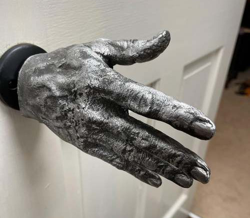 metal hand door knob